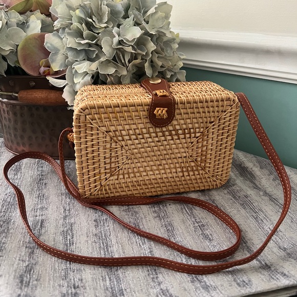 Bags Square Straw Crossbody Bag Poshmark